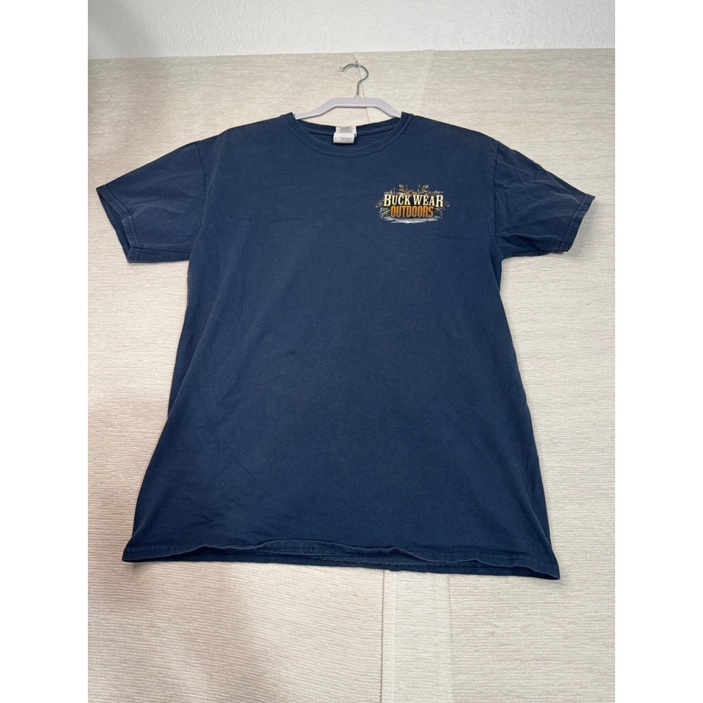 Buck Wear Outdoors Womens Fishing T-Shirt Navy Blue Bass Graphic Size M